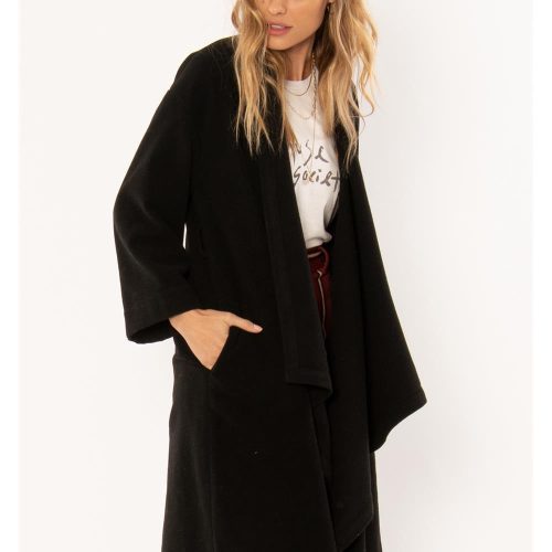 AMUSE SOCIETY MARA WOVEN COAT BLK - The Surf Warehouse