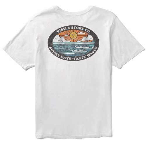 Vissla Tasty Waves Premium Organic PKT Tee - WHT - Stoke Outlets